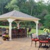 12x12' Traditional Ivory Vinyl Pavilion with Asphalt Shingles and 10