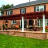 16'-x-32' Artisan Hemlock Pergola Mahogany Stain 10in Round Column