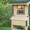 4x4 Quaker tan painted with green trim chicken coop
