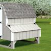 4x6 Dutch painted gray with white trim chicken coop