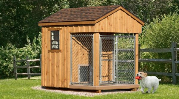 6x8 Traditional Dog Kennel - stained