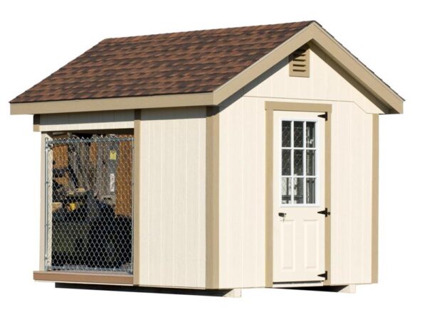 8x10 Elite Dog Kennel - tan with red back