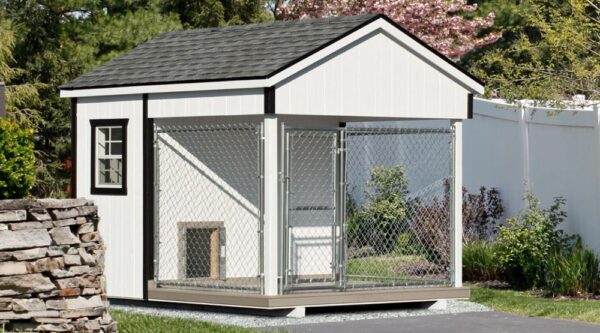 8x10 Traditional Dog Kennel - painted white