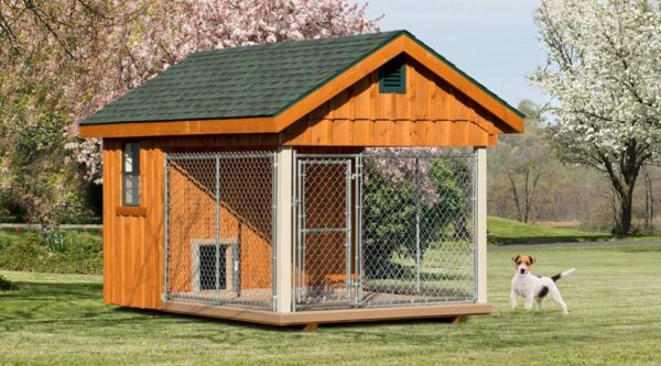 8x12 Elite Dog Kennel - stained