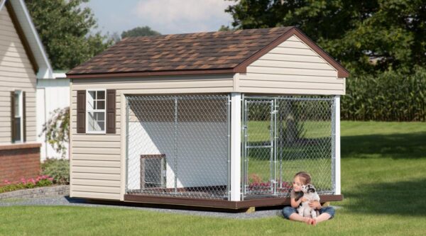 8x12 Traditional Dog Kennel - painted white