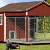 8x12 Traditional Dog Kennel - painted maroon