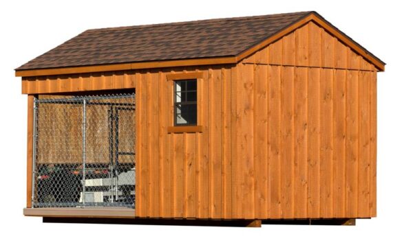 8x14 Traditional dog kennel - stained brown