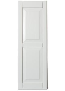 White raised panel shutter