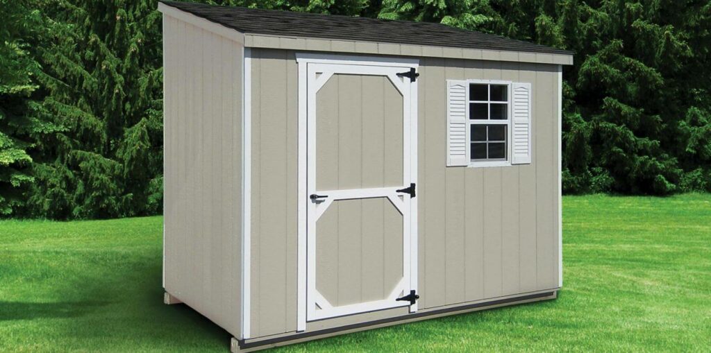 Gray lean-to shed