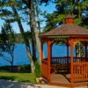 10' octagon Dutch Style wood gazebo with cupola and cedar stain