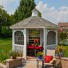 12' octagon country style white vinyl gazebo with cupola
