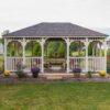 14' x 20' rectangle county style ivory vinyl gazebo
