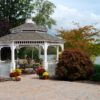 16' octagon country style white vinyl gazebo with pagoda roof, cupola and 5" x 5" post