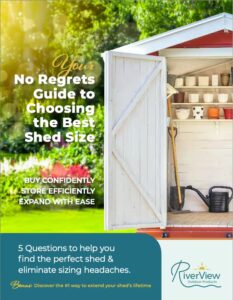 cover of "No regrets guide to choosing the best shed size" whitepaper
