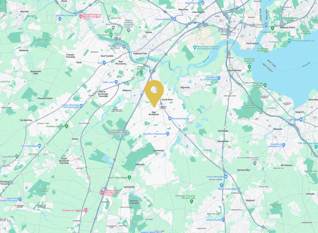 A map of East Brunswick, New Jersey