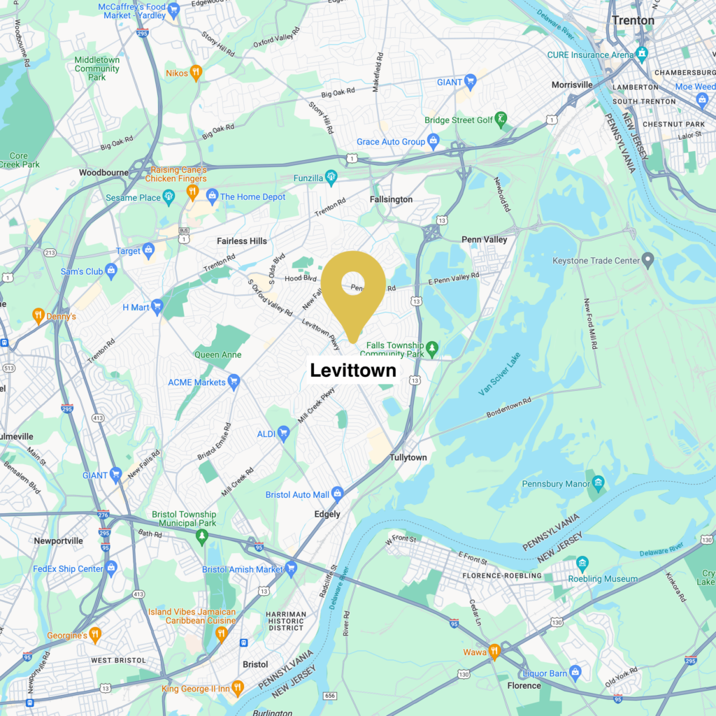 A map of Levittown PA