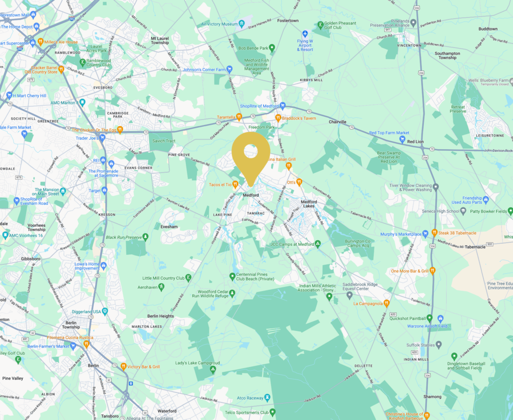 A map of Medford, New Jersey