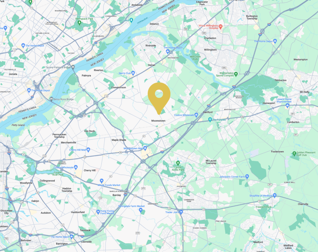 A map of Moorestown, New Jersey