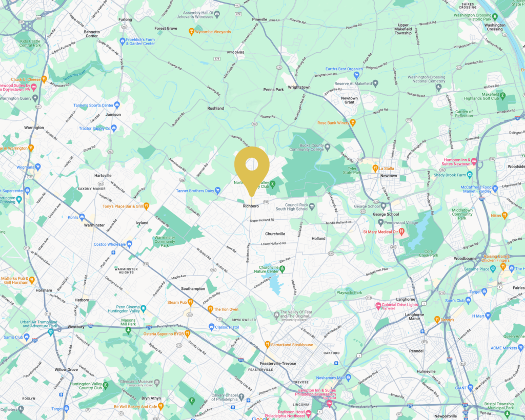 A map of Richboro, PA