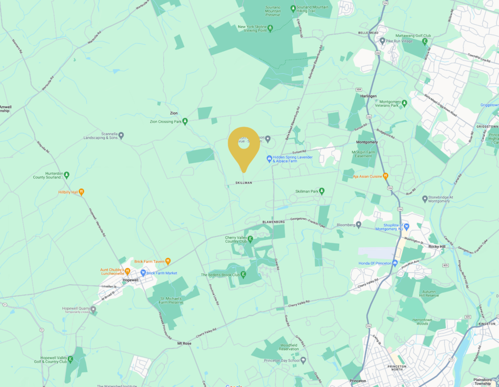 A map of Skillman, New Jersey